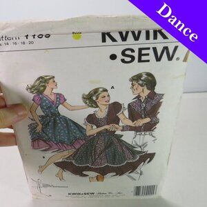 Kwik Sew 1160 Sewing Pattern Dance Dress Adult Large Full Square Dance UNCUT